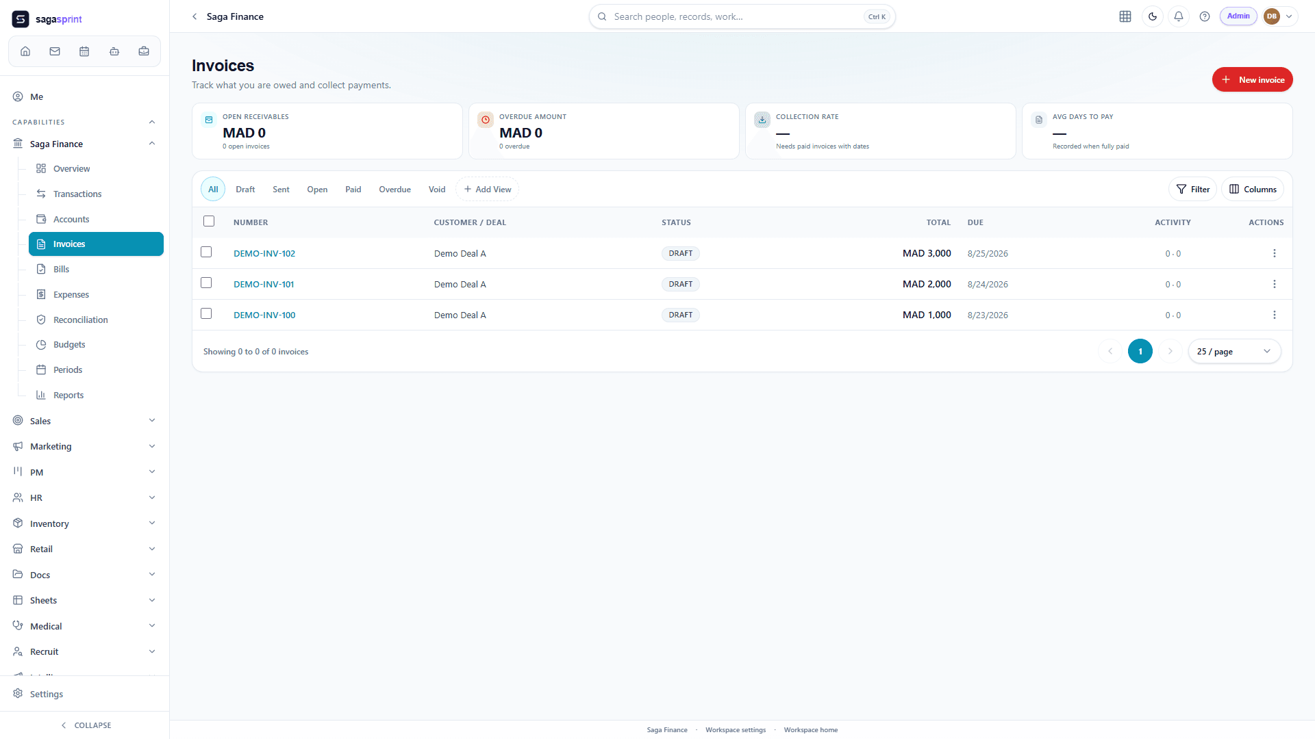 Invoices stay with the work